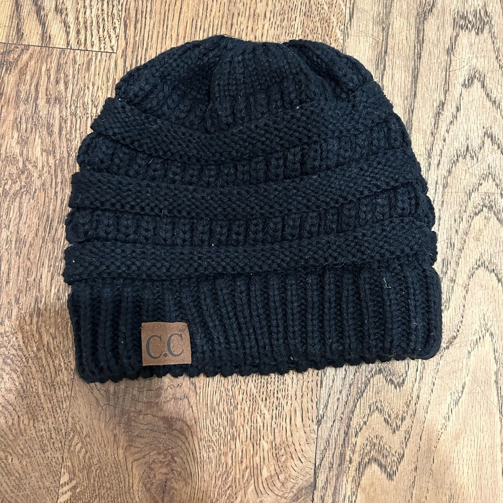 C.c - black beanie